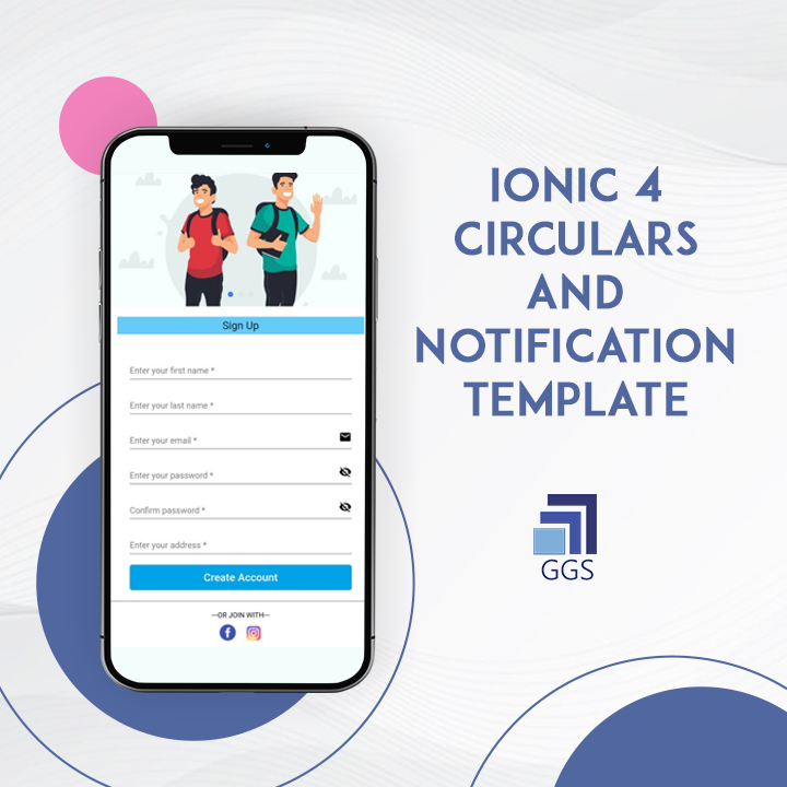 Ionic 4 Circulars and Notification Template